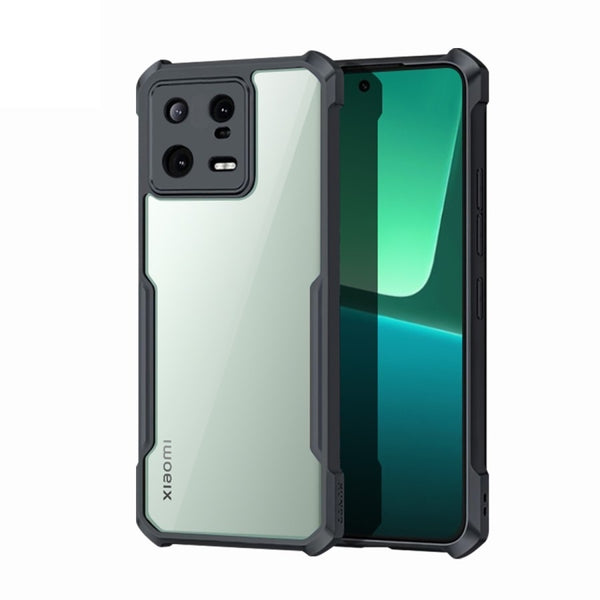 MOBILOVE Back Cover Case for Xiaomi Mi 13 Pro 5G | Four Corner Hybrid Soft PC Anti Clear Gel TPU Bumper Case [Complete Camera Protection] [Anti-Slip] [Shock Proof] [Scratch Resistant] (Black | Transparent)