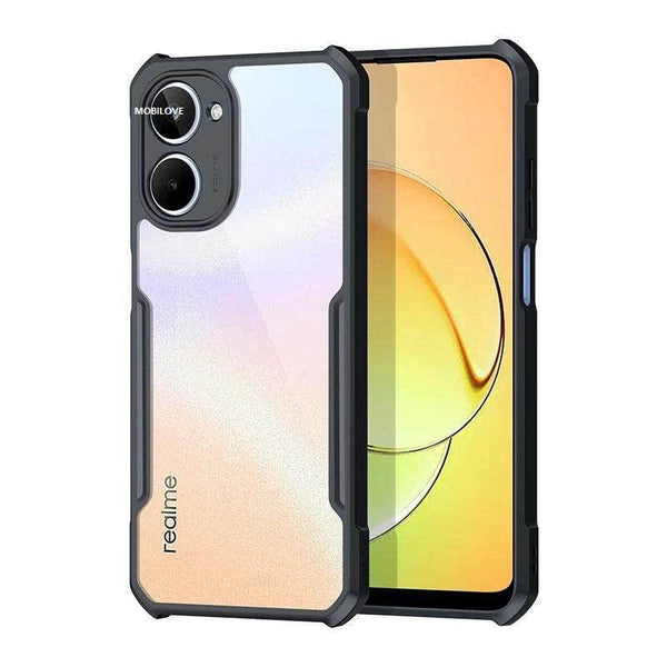 MOBILOVE Back Cover Case for Realme 10 Pro 5G | Four Corner Hybrid Soft PC Anti Clear Gel TPU Bumper Case [Complete Camera Protection] [Anti-Slip] [Shock Proof] [Scratch Resistant] (Black | Transparent)