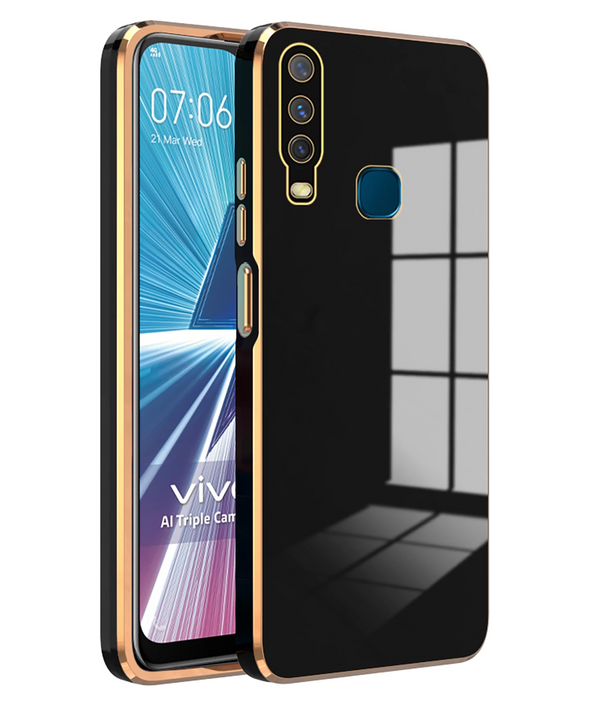 MOBILOVE Back Cover Case for Vivo Y17 | Y15 | Y12 | Luxury 6D Chrome Design | Shockproof Slim Soft TPU | Raised Lips for Camera & Screen Protection | Stylish Back Cover Case