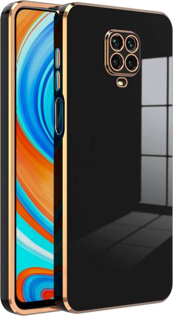 MOBILOVE Back Cover Case for Redmi Note 9 Pro | Pro Max | Poco M2 Pro | Luxury 6D Chrome Design | Shockproof Slim Soft TPU | Raised Lips for Camera & Screen Protection | Stylish Back Cover Case