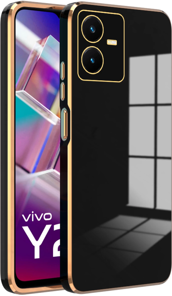 MOBILOVE Back Cover Case for Vivo Y22 | Luxury 6D Chrome Design | Shockproof Slim Soft TPU | Raised Lips for Camera & Screen Protection | Stylish Back Cover Case