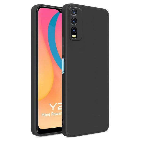 MOBILOVE Shockproof Slim Matte Liquid Soft Silicone TPU Back Case Cover with Camera Protection for | Vivo Y20 | Y20i | Y20G | Y12s