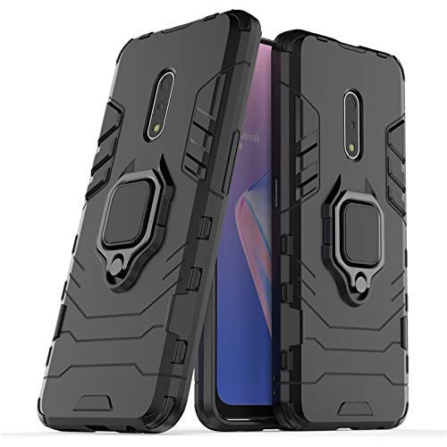 MOBILOVE Back Cover for Realme X | Oppo K3 | Rotating Ring Holder & Kickstand in-Built | Dual Layer Military Grade Drop Protection | 360 Degree Protection Case