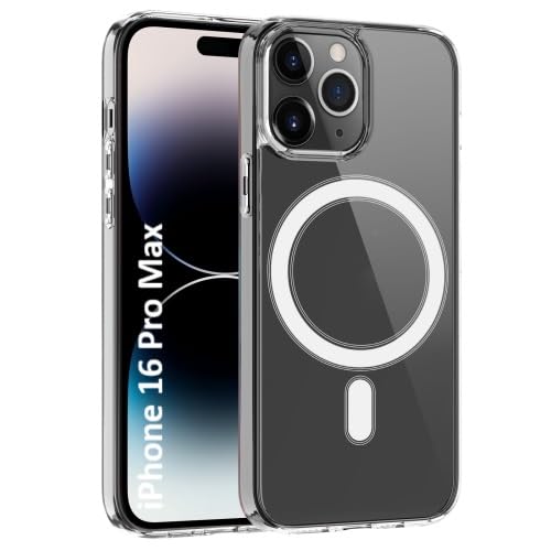 MOBILOVE Back Cover Case for Apple iPhone 16 Pro Max | Ultra Hybrid Magnetic MagSafe Compatible Crystal Clear Shockproof Protective Case (Clear)