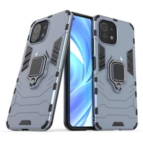 MOBILOVE Back Cover for Mi 11 5G | Rotating Ring Holder & Kickstand in-Built | Dual Layer Military Grade Drop Protection | 360 Degree Protection Case