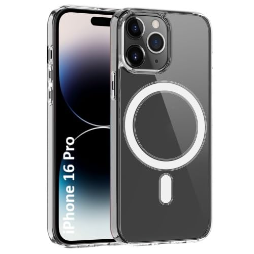 MOBILOVE Back Cover Case for Apple iPhone 16 Pro | Ultra Hybrid Magnetic MagSafe Compatible Crystal Clear Shockproof Protective Case (Clear)