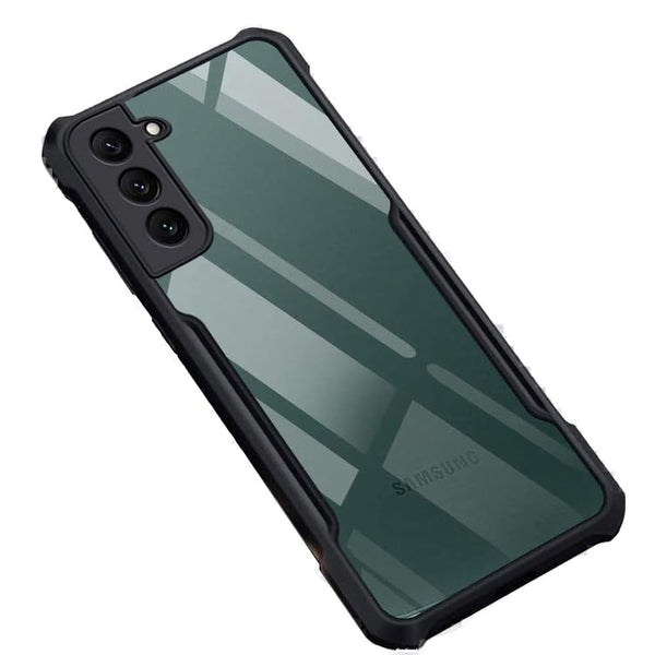 MOBILOVE Shockproof Crystal Clear Back Cover Case for Samsung Galaxy S22 5G | 360 Degree Protection | Hybrid Soft PC Anti-Clear Gel TPU Bumper Case (Black)