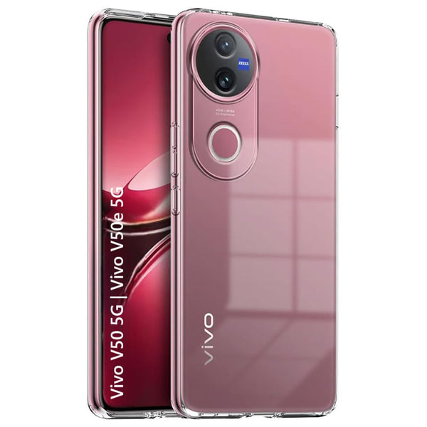 MOBILOVE Back Cover Case for Vivo V50 5G | Vivo V50e 5G | Ultra Hybrid Shockproof Slim Crystal Clear Transparent Case for Vivo V50 5G | Vivo V50e 5G (TPU, Clear)