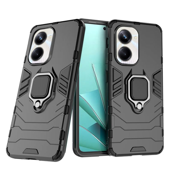 MOBILOVE Back Cover for Realme 10 Pro 5G | Rotating Ring Holder & Kickstand in-Built | Dual Layer Military Grade Drop Protection | 360 Degree Protection Case