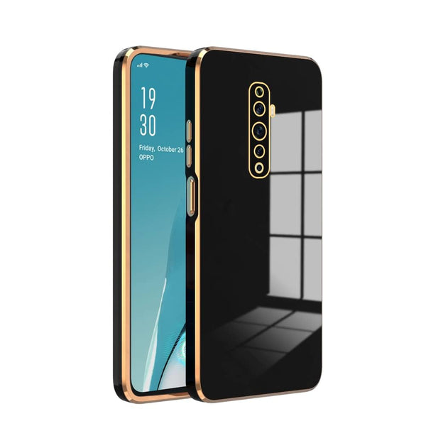 MOBILOVE Back Cover Case for Oppo Reno 2z | Oppo Reno 2F | Luxury 6D Chrome Design | Shockproof Slim Soft TPU | Raised Lips for Camera & Screen Protection | Stylish Back Cover Case