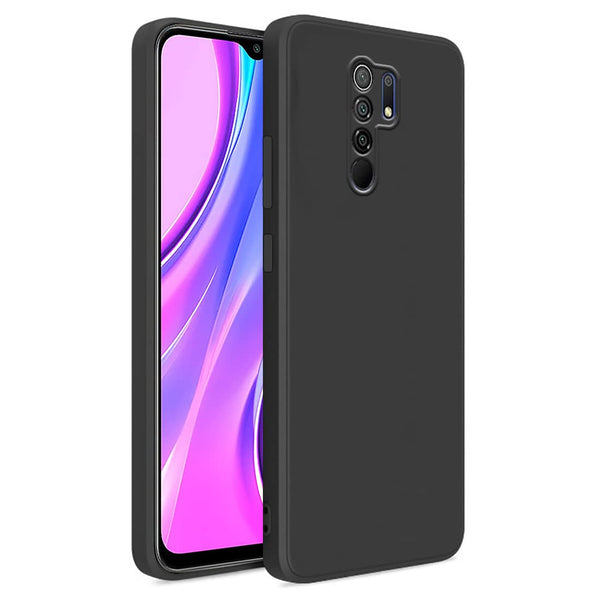 MOBILOVE Shockproof Slim Matte Liquid Soft Silicone TPU Back Case Cover with Camera Protection for | Mi Redmi 9 Prime | Poco M2