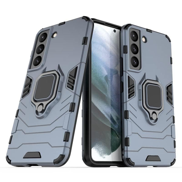 MOBILOVE Back Cover for Samsung Galaxy S21 FE 5G | Rotating Ring Holder & Kickstand in-Built | Dual Layer Military Grade Drop Protection | 360 Degree Protection Case