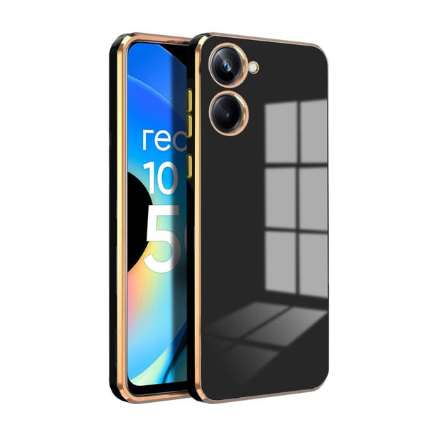 MOBILOVE Back Cover Case for REALME 10 PRO 5G | Luxury 6D Chrome Design | Shockproof Slim Soft TPU | Raised Lips for Camera & Screen Protection | Stylish Back Cover Case