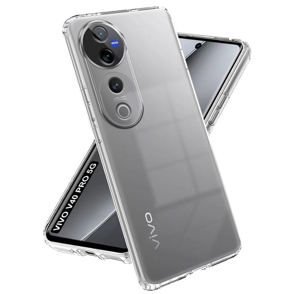 MOBILOVE Back Cover Case for Vivo V40 | Vivo V40 Pro | Vivo T3 Ultra 5G | Ultra Hybrid Slim Shockproof Crystal Clear Transparent Case (TPU, Clear)