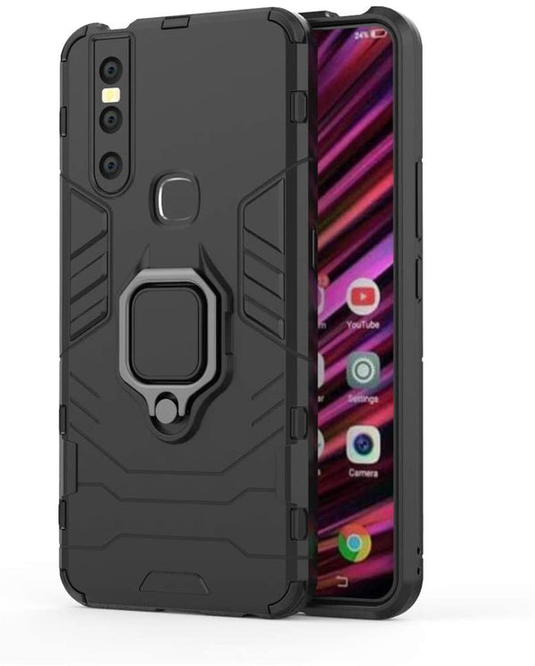 MOBILOVE Back Cover for Vivo V15 Pro | Rotating Ring Holder & Kickstand in-Built | Dual Layer Military Grade Drop Protection | 360 Degree Protection Case