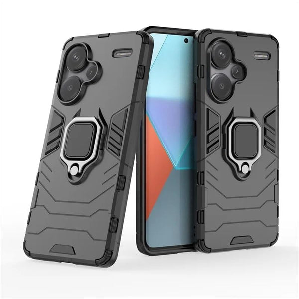 MOBILOVE Back Cover for Mi Redmi Note 13 Pro Plus 5G | Rotating Ring Holder & Kickstand in-Built | Dual Layer Military Grade Drop Protection | 360 Degree Protection Case