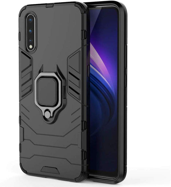 MOBILOVE Back Cover for Vivo S1 | Z1x | Rotating Ring Holder & Kickstand in-Built | Dual Layer Military Grade Drop Protection | 360 Degree Protection Case