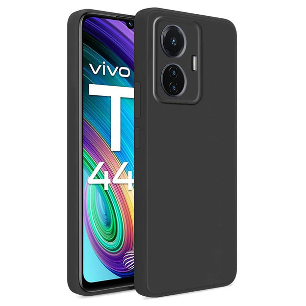 MOBILOVE Shockproof Soft Slim Flexible Matte Liquid Silicone TPU Back Case Cover with Micro-Fibre Lining Inside and Comes with Camera Protection for | iQOO Z6 44W | Vivo T1 44W