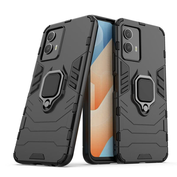 MOBILOVE Back Cover for Vivo Y75 5G | Z6 | T1 | Rotating Ring Holder & Kickstand in-Built | Dual Layer Military Grade Drop Protection | 360 Degree Protection Case