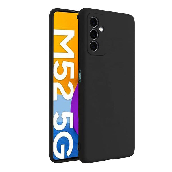 MOBILOVE Shockproof Slim Matte Liquid Soft Silicone TPU Back Case Cover with Camera Protection for | Samsung Galaxy M52 5G