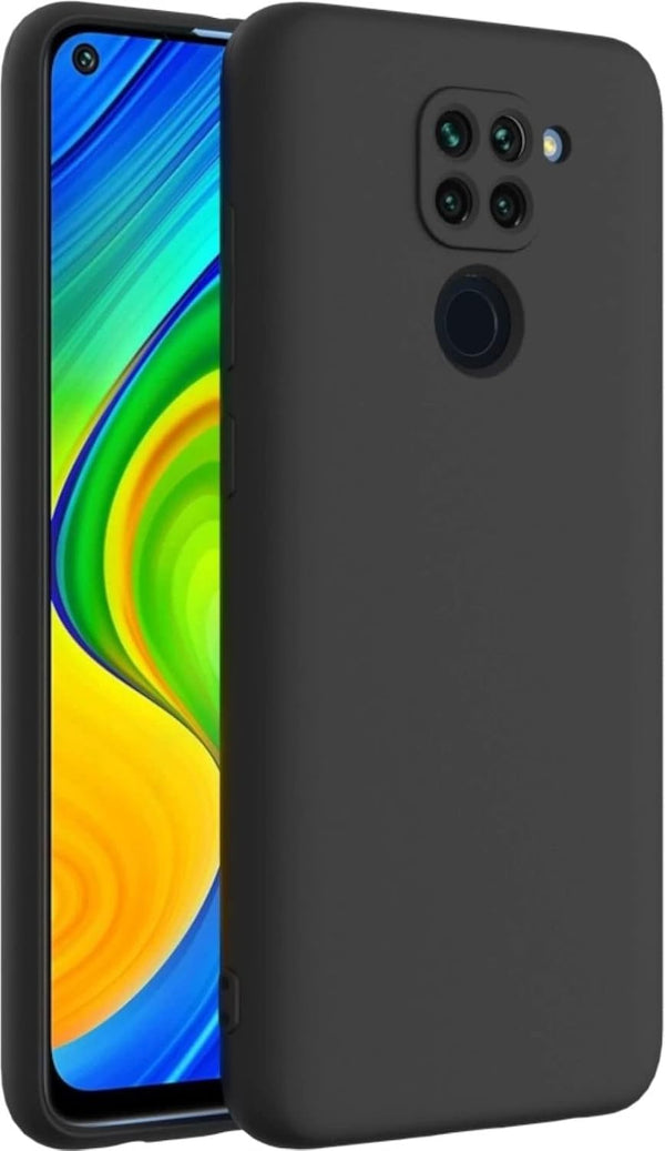 MOBILOVE Shockproof Slim Matte Liquid Soft Silicone TPU Back Case Cover with Camera Protection for | Mi Redmi Note 9