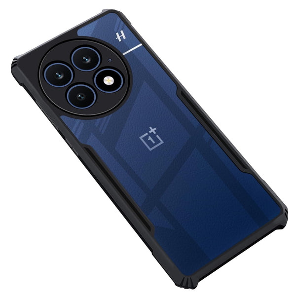 MOBILOVE Shockproof Crystal Clear Back Cover Case for OnePlus 13 5G | 360 Degree Protection | Hybrid Soft PC Anti-Clear Gel TPU Bumper Case (Black)