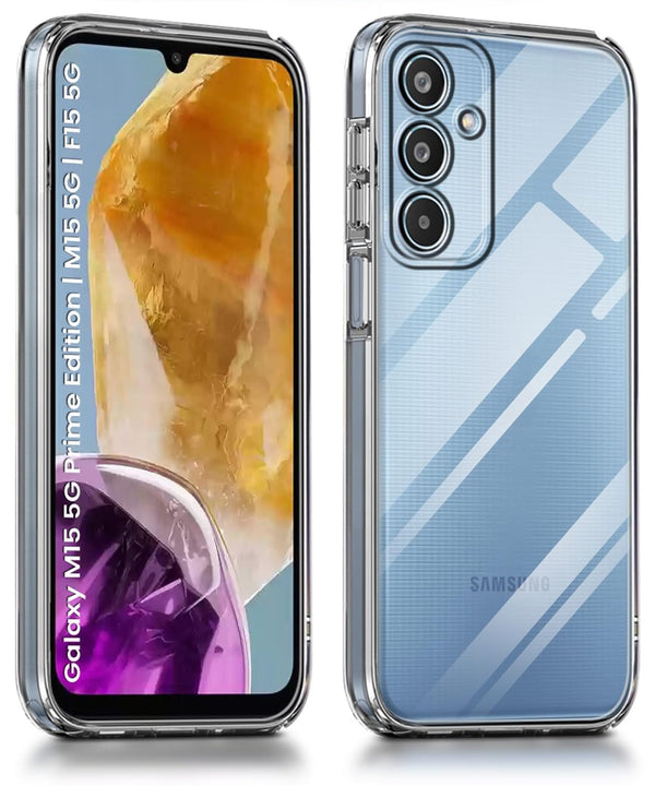 MOBILOVE Back Cover Case for Samsung Galaxy M15 | F15 | M15 5G Prime Edition | Ultra Hybrid Slim Shockproof Crystal Clear Transparent Case (TPU, Clear)