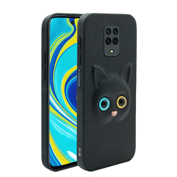 MOBILOVE Back Cover for Mi Redmi Note 10 Lite | Note 9 Pro | Note 9 Pro Max | Poco M2 Pro | Cute Cat Kitty Slim Soft PU Leather Case | 3D Effect with Colored Eye and Camera Protection