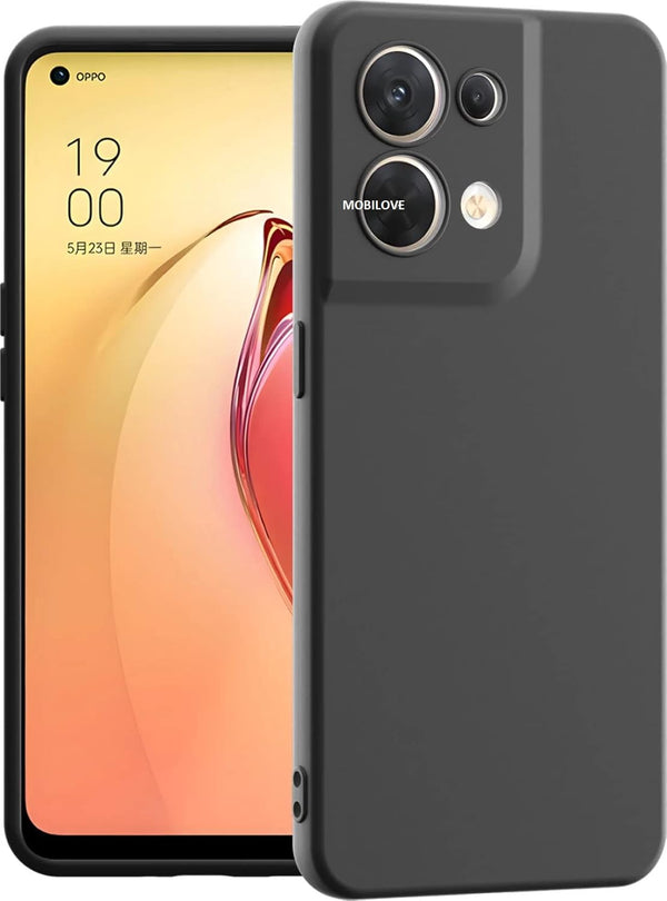 MOBILOVE Shockproof Slim Matte Liquid Soft Silicone TPU Back Case Cover with Camera Protection for | Oppo Reno 8 Pro 5G