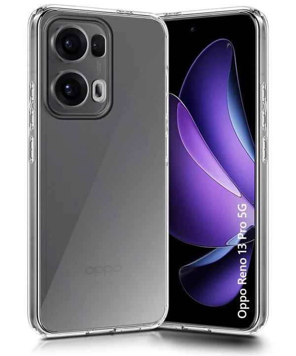 MOBILOVE Back Cover Case for Oppo Reno 13 Pro 5G | Ultra Hybrid Shockproof Slim Crystal Clear Transparent Case for Oppo Reno 13 Pro 5G (TPU, Clear)
