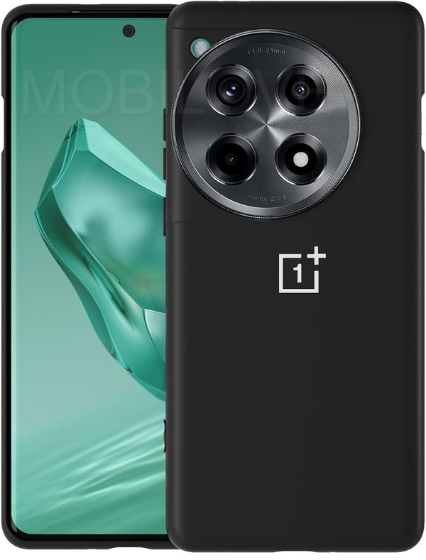 MOBILOVE Pure Liquid Soft Matte Silicone Case with Logo and Comes with Camera and Screen Protection for | OnePlus 12R