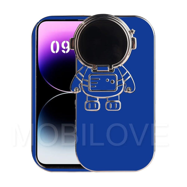 MOBILOVE Back Cover Case for iPhone 7 Plus | iPhone 8 Plus | Stylish Cute Astronaut 6D Electroplated Soft Silicone TPU Case with Hidden Stand Back Cover for iPhone 7 Plus | iPhone 8 Plus
