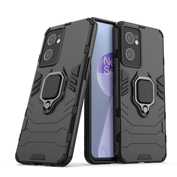 MOBILOVE Back Cover for OnePlus Nord CE 2 5G | Rotating Ring Holder & Kickstand in-Built | Dual Layer Military Grade Drop Protection | 360 Degree Protection Case