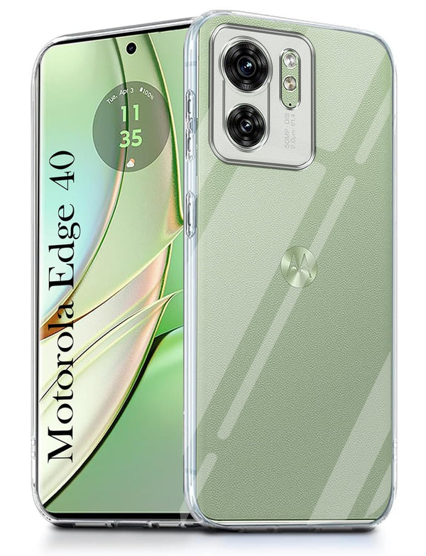 MOBILOVE Back Cover Case for Motorola Moto Edge 40 5G | Ultra Hybrid Slim Shockproof Crystal Clear Transparent Case (TPU, Clear)