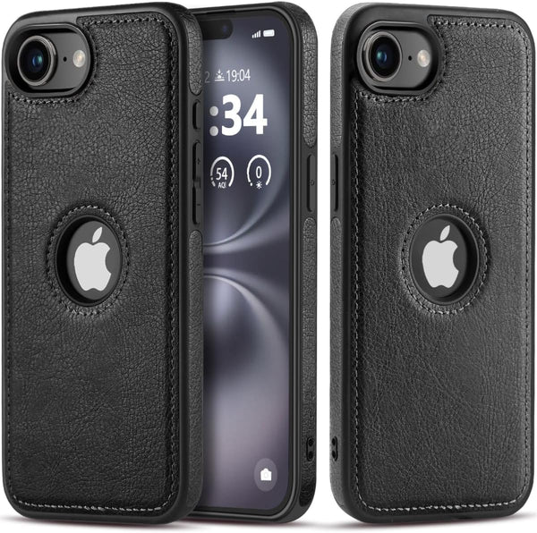 MOBILOVE PU Leather Flexible Soft Logo View Back Case Cover Comes with Camera & Screen Protection for | iPhone 16e