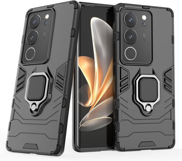 MOBILOVE Back Cover for Vivo V29 | Vivo V29 Pro 5G | Rotating Ring Holder & Kickstand in-Built | Dual Layer Military Grade Drop Protection | 360 Degree Protection Case