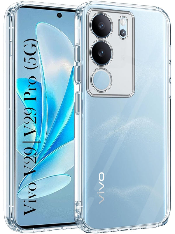 MOBILOVE Back Cover Case for Vivo V29 | Vivo V29 Pro 5G | Ultra Hybrid Slim Shockproof Crystal Clear Transparent Case (TPU, Clear)