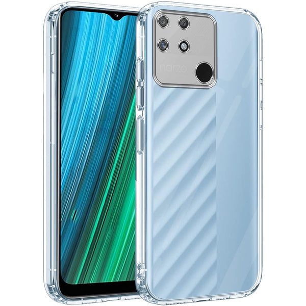 MOBILOVE Back Cover Case for Realme Narzo 50A | Ultra Hybrid Slim Shockproof Crystal Clear Transparent Case (TPU, Clear)