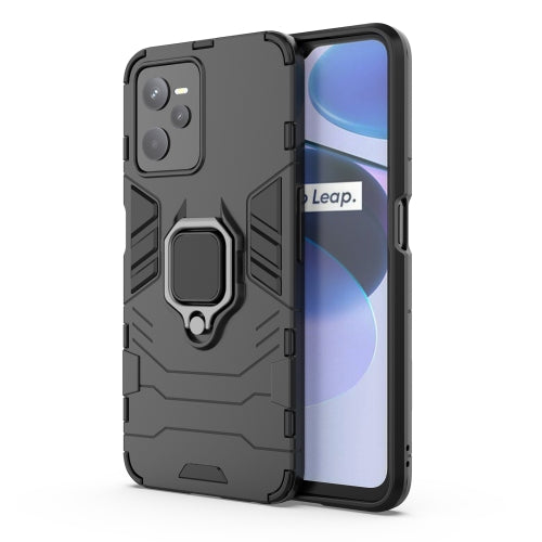 MOBILOVE Back Cover for Realme C35 | Narzo 50A Prime | Rotating Ring Holder & Kickstand in-Built | Dual Layer Military Grade Drop Protection | 360 Degree Protection Case