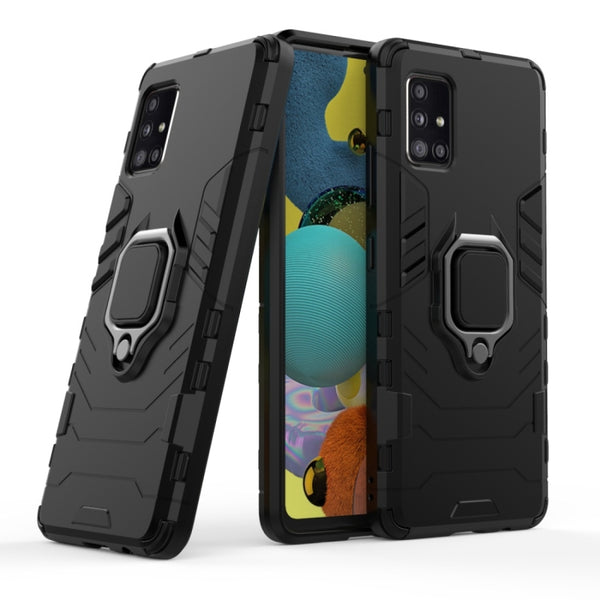 MOBILOVE Back Cover for Samsung Galaxy A51 | Rotating Ring Holder & Kickstand in-Built | Dual Layer Military Grade Drop Protection | 360 Degree Protection Case