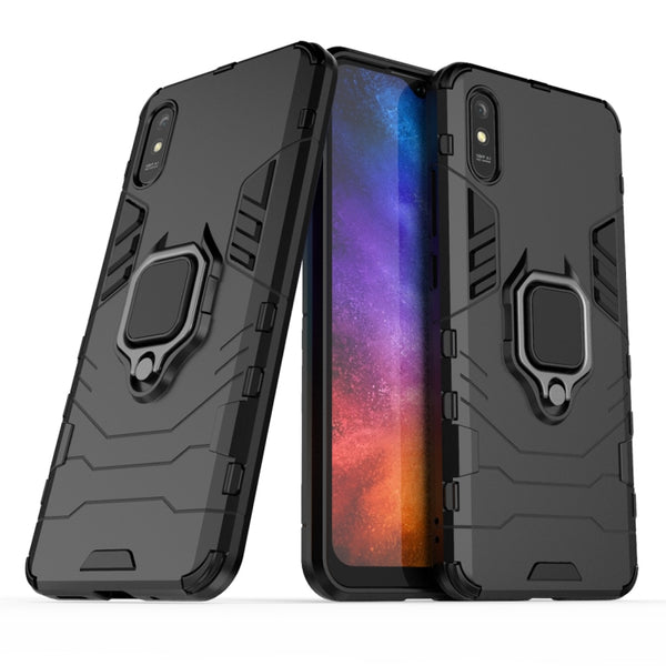 MOBILOVE Back Cover for Redmi 9A | 9I | Rotating Ring Holder & Kickstand in-Built | Dual Layer Military Grade Drop Protection | 360 Degree Protection Case