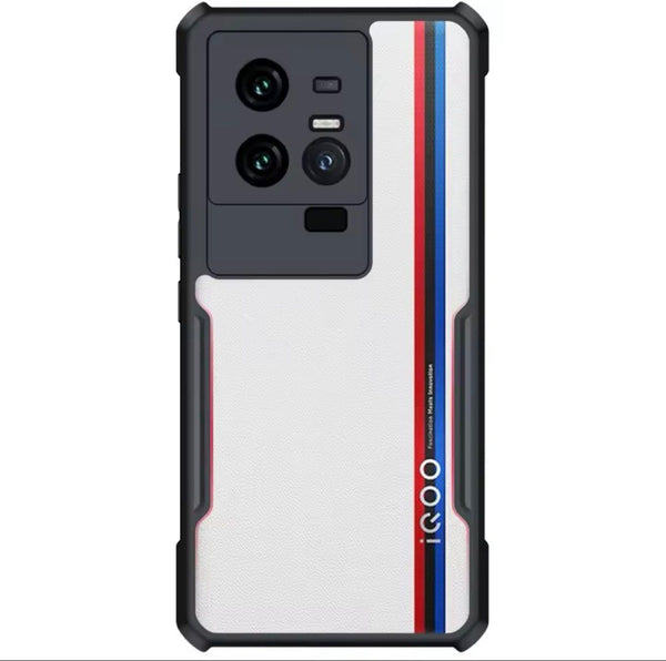 MOBILOVE Back Cover Case for iQOO 11 5G | Four Corner Hybrid Soft PC Anti Clear Gel TPU Bumper Case [Complete Camera Protection] [Anti-Slip] [Shock Proof] [Scratch Resistant] (Black | Transparent)