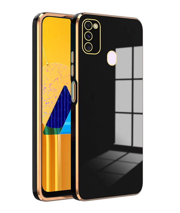 MOBILOVE Back Cover Case for Samsung Galaxy M30s | M21 | Luxury 6D Chrome Design | Shockproof Slim Soft TPU | Raised Lips for Camera & Screen Protection | Stylish Back Cover Case