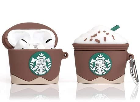 MOBILOVE Cute 3D Cartoon Character StarBucks Case Cover with Keychain Compatible with | AirPods Pro (2019) | Silicone (StarBucks)