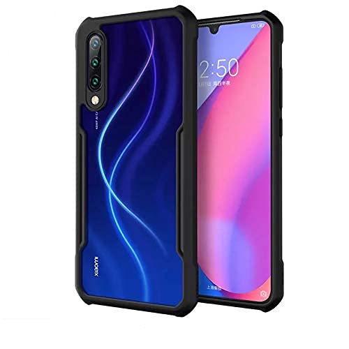 MOBILOVE Back Cover for Mi Redmi A3 | Four Corner Hybrid Soft PC Anti Clear Gel TPU Bumper Case [Anti-Slip] [Shock Proof] [Scratch Resistant] (Black | Transparent)