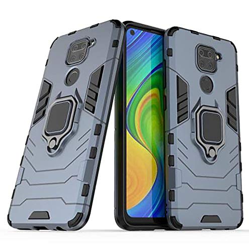 MOBILOVE Back Cover for Mi Redmi Note 9 | Rotating Ring Holder & Kickstand in-Built | Dual Layer Military Grade Drop Protection | 360 Degree Protection Case