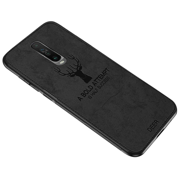 MOBILOVE Deer Pattern Cloth Texture Leather Finish Soft Fabric Case Hybrid Protective Case with Camera Protection for | Poco X2