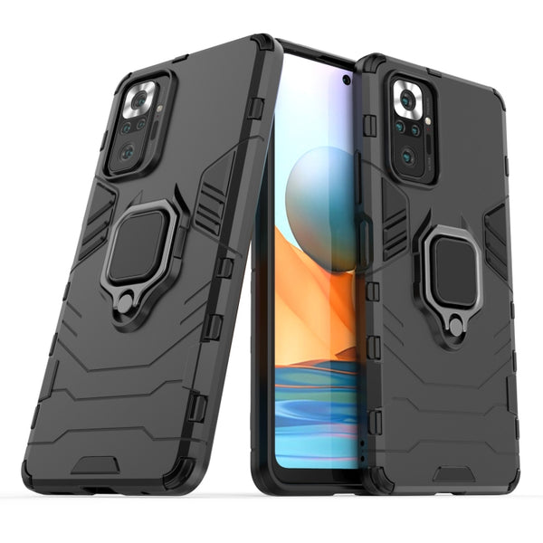 MOBILOVE Back Cover for Mi Redmi Note 10 Pro | Note 10 Pro Max | Rotating Ring Holder & Kickstand in-Built | Dual Layer Military Grade Drop Protection | 360 Degree Protection Case