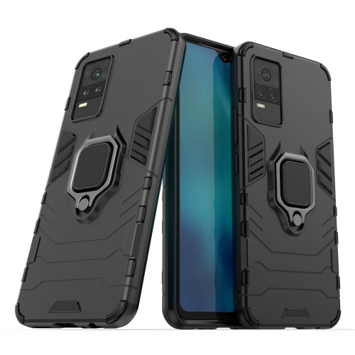 MOBILOVE Back Cover for Vivo V21e 5G | Rotating Ring Holder & Kickstand in-Built | Dual Layer Military Grade Drop Protection | 360 Degree Protection Case