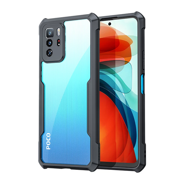 MOBILOVE Back Cover for Poco X3 GT 5G | Four Corner Hybrid Soft PC Anti Clear Gel TPU Bumper Case [Anti-Slip] [Shock Proof] [Scratch Resistant] (Black | Transparent)